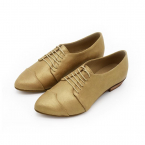 Gold leather oxfords, Polly Jean in gold