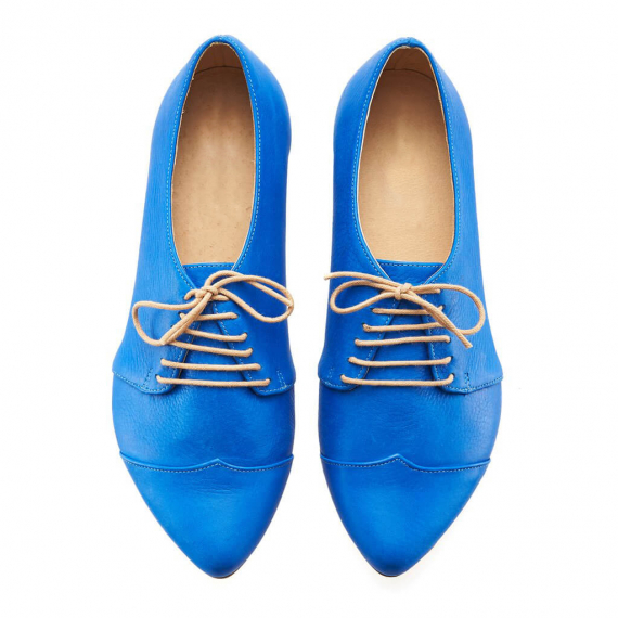 Royal blue oxford shoes, Polly Jean