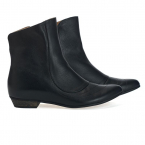 Black leather ankle boots, Kim