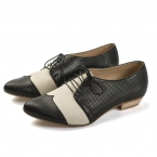 Polly Jean, B&W Handmade leather oxford shoes