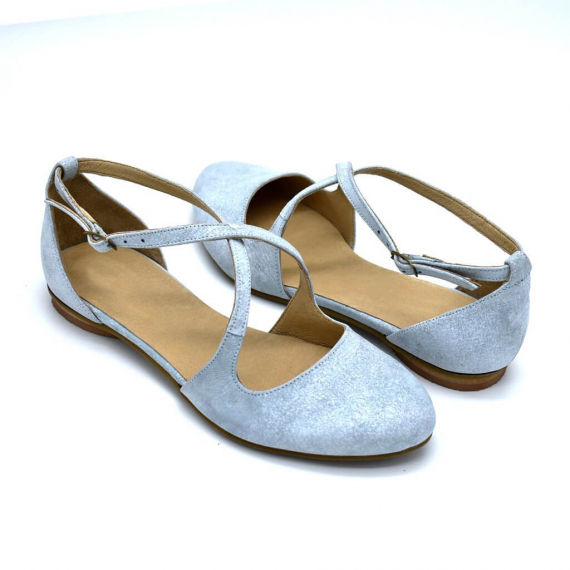 Camila summer flats in sky blue