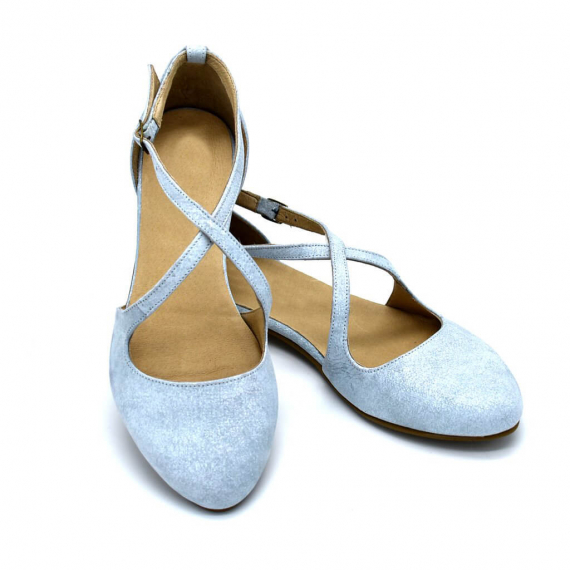 Camila summer flats in sky blue