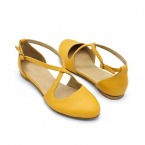 Camila yellow leather summer flats