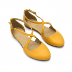 Camila yellow leather summer flats