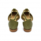 Fringe olive green leather Nora sandals