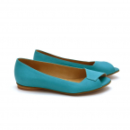 Mia peep toe flats in turquoise