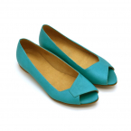 Mia peep toe flats in turquoise