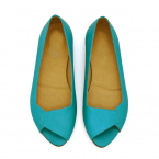 Mia peep toe flats in turquoise