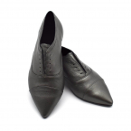 Pointed toe oxfords, Julie in dark silver