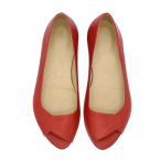 Mia peep toe flats in red