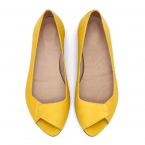 Mia peep toe flats in yellow