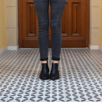 Black patterned Chelsea boots