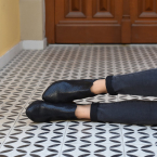 Black patterned Chelsea boots