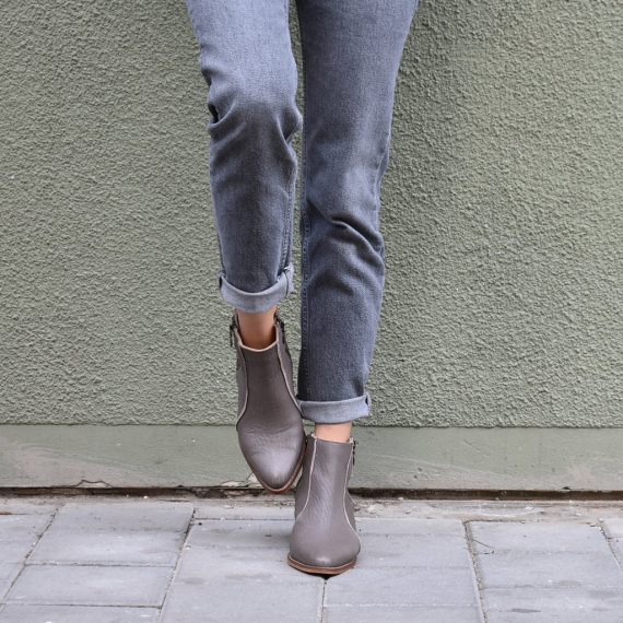 Heeled ankle boots, Sheryl in gray