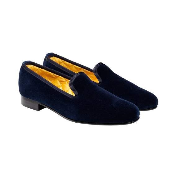 Plain Albert Navy Velvet