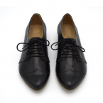 Polly Jean, Black Handmade leather oxford shoes