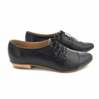 Polly Jean, Black Handmade leather oxford shoes