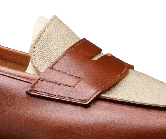 Richmond 2 Tan Burnished Calf & Stone Canvas