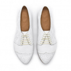 White textured oxford shoes, Polly jean